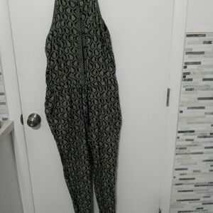 Lou & Grey Black & White Paisley Jumpsuit with Pockets